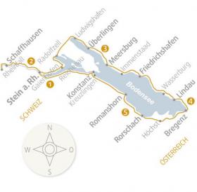 Bodensee-fietspad & Rheinfall - kaart