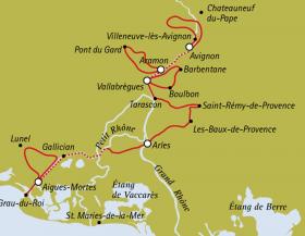 Provence & Camargue mit Rad & Schiff - Karte